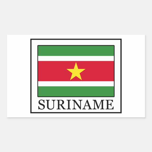 Suriname-Aufkleber Rechteckiger Aufkleber (Vorderseite)