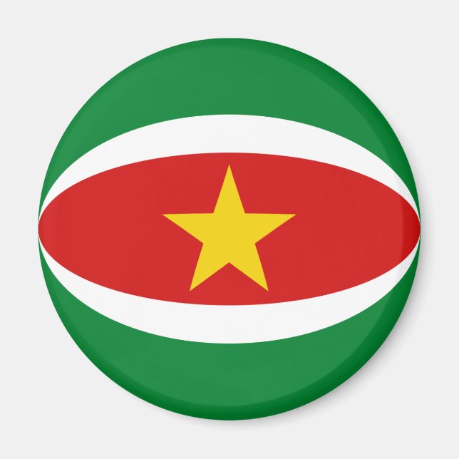 Suriname Fisheye Flag Magnet (Vorne)