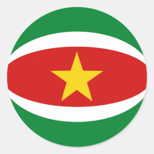 Suriname Fisheye Flaggenaufkleber Runder Aufkleber