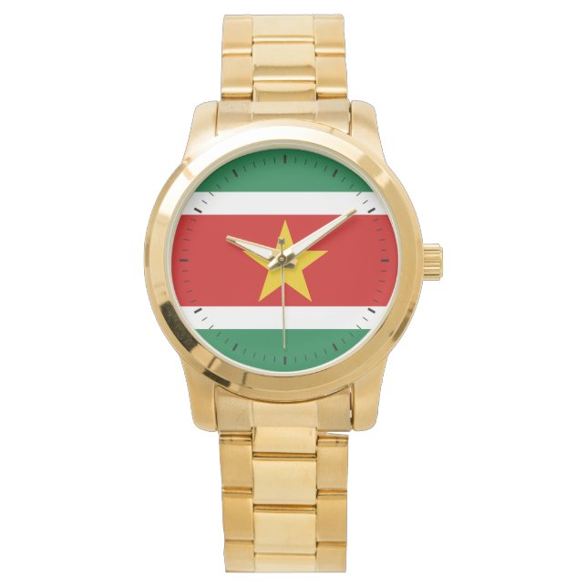 Suriname-Flag Armbanduhr (Vorderseite)