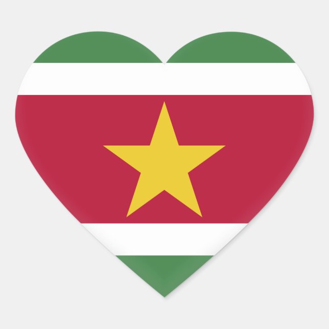 Suriname-Flag Herz-Aufkleber (Vorderseite)