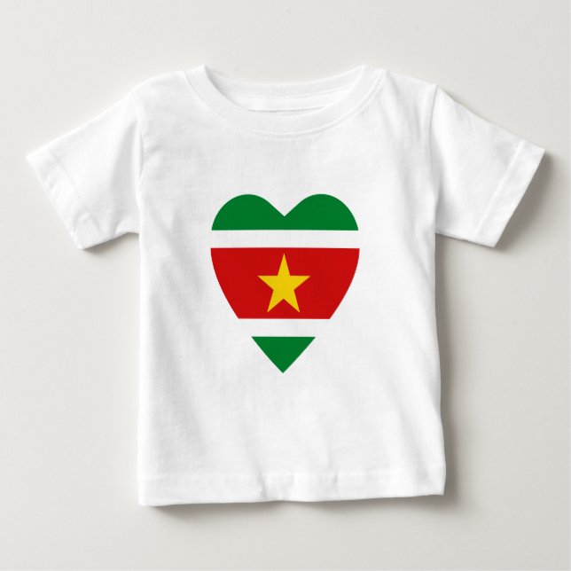 Suriname Flag Herz T - Shirt (Vorderseite)