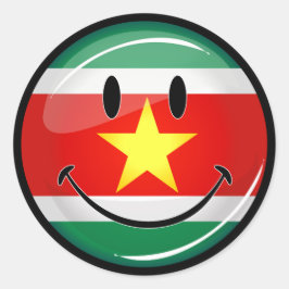 Suriname-Flag | Lächeln des Gesichts Runder Aufkleber