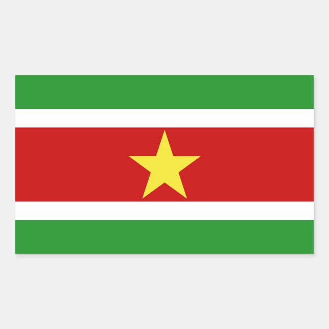 Suriname-Flag | Rechteckiger Aufkleber (Vorderseite)
