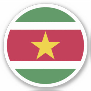 Suriname Flag Round-Aufkleber Aufkleber