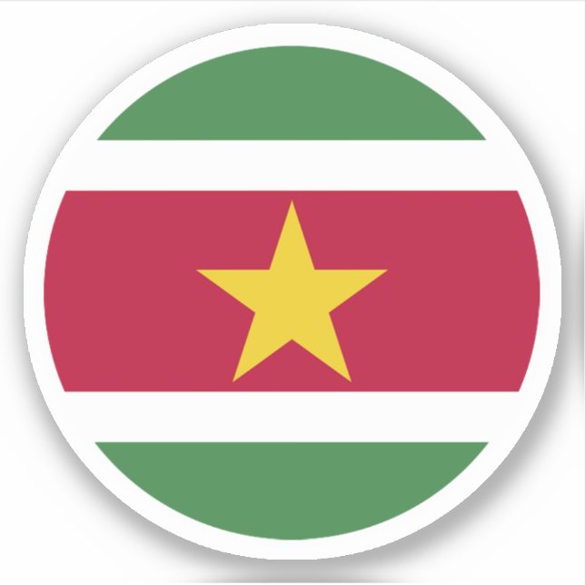 Suriname Flag Round-Aufkleber Aufkleber (Vorderseite)