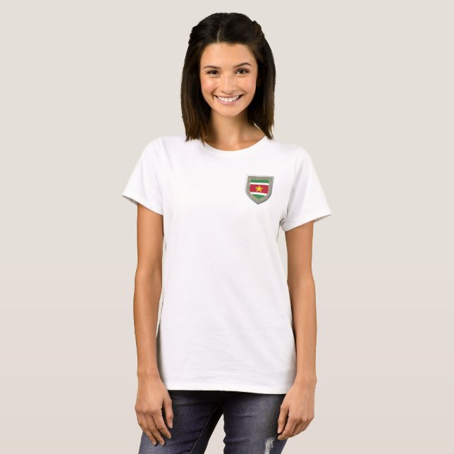 Suriname Flag Shield T - Shirts (Vorne ganz)