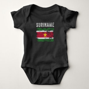 Suriname-Flagge beängstigend Surinamese-Flagge Baby Strampler