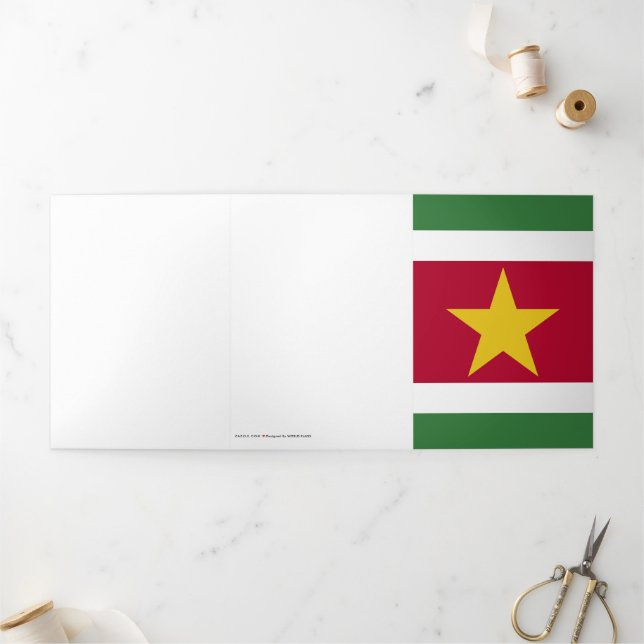 Suriname-Flagge Dreifach Gefaltete Karte (Außenbereich)