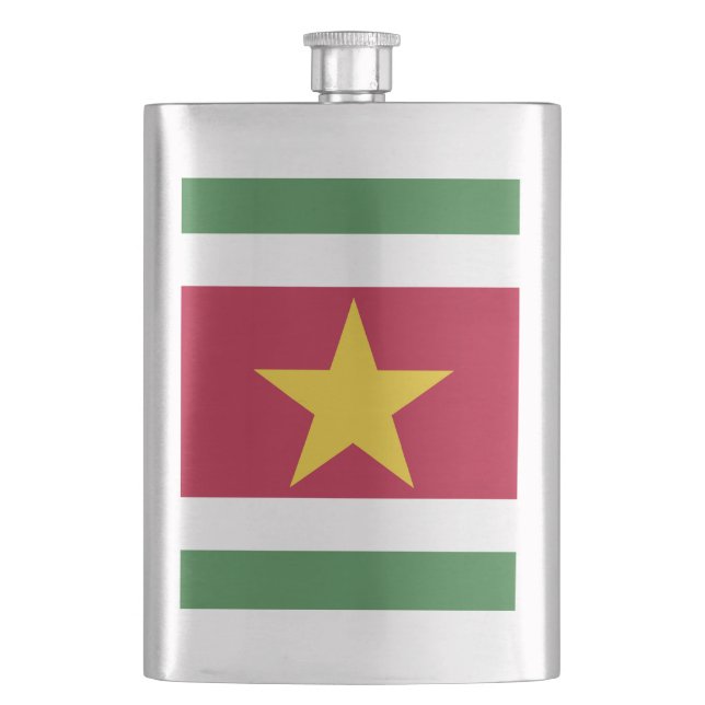 Suriname-Flagge Flachmann (Vorderseite)