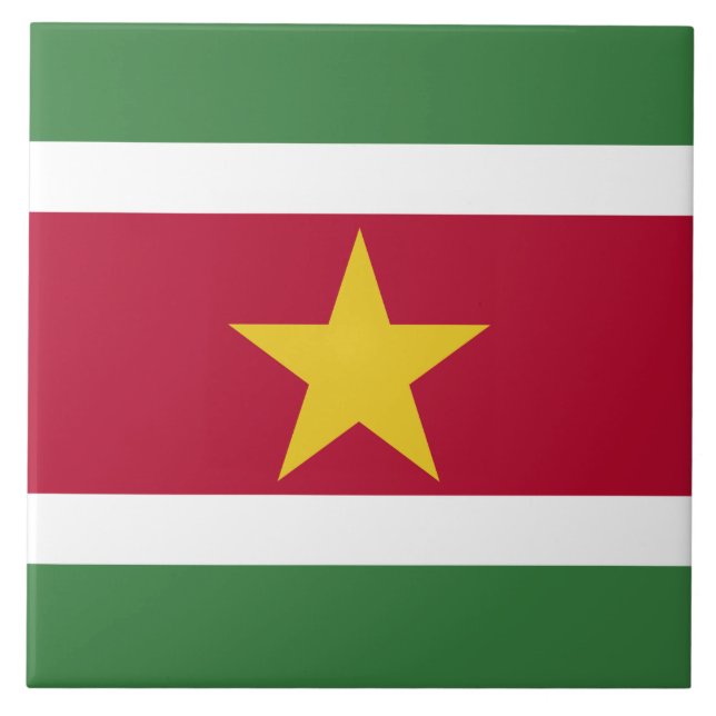 Suriname-Flagge Fliese (Vorderseite)