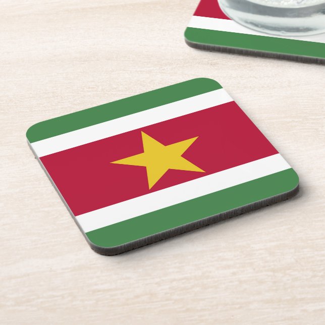 Suriname-Flagge Getränkeuntersetzer (Linke Seite)