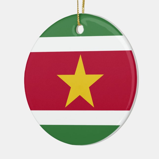 Suriname-Flagge Keramik Ornament (Links)