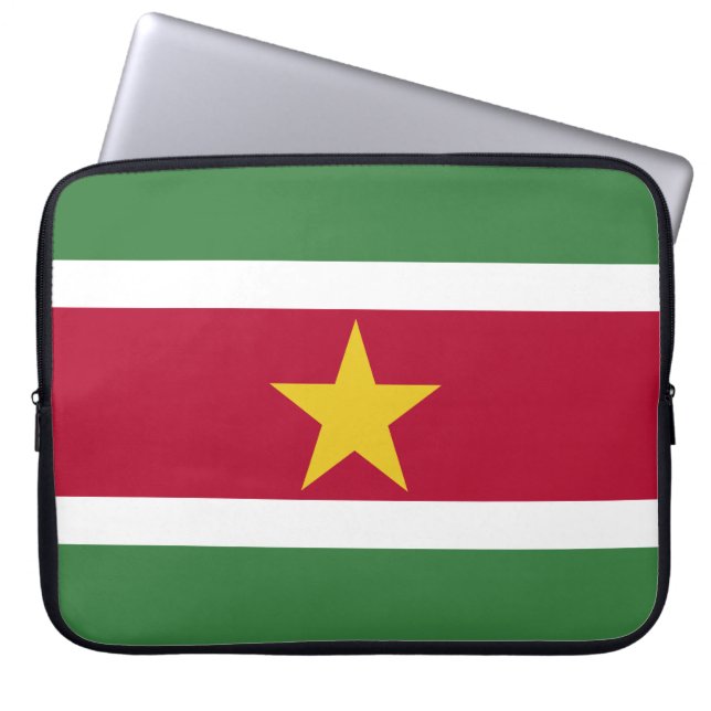 Suriname-Flagge Laptopschutzhülle (Vorderseite)