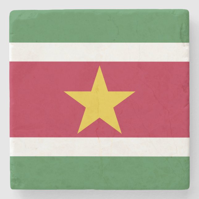 Suriname-Flagge Steinuntersetzer (Vorderseite)