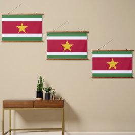 Suriname-Flagge Wandteppich Mit Holzrahmen