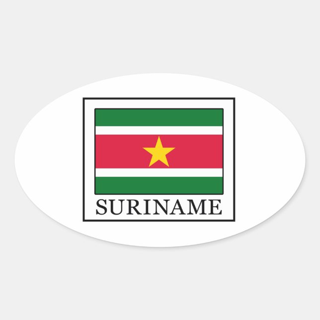 Suriname Ovaler Aufkleber (Vorderseite)