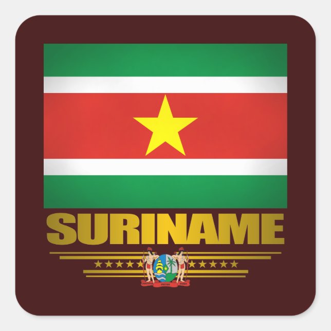 "Suriname Pride" Quadratischer Aufkleber (Vorderseite)