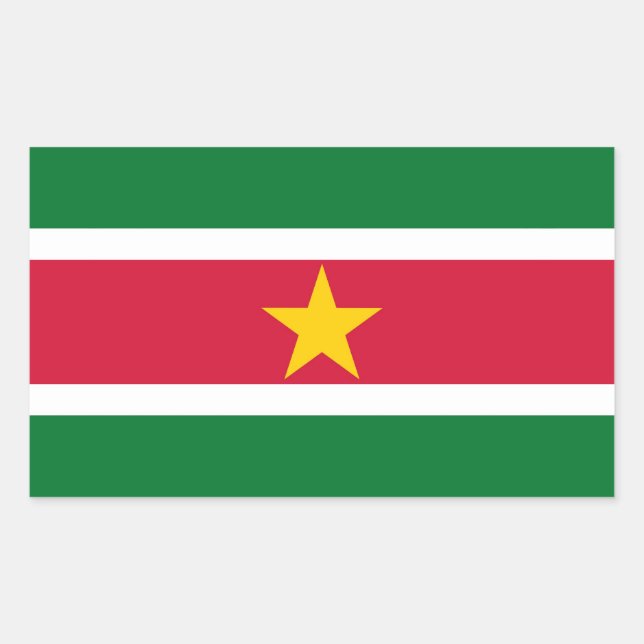 SURINAME RECHTECKIGER AUFKLEBER (Vorderseite)