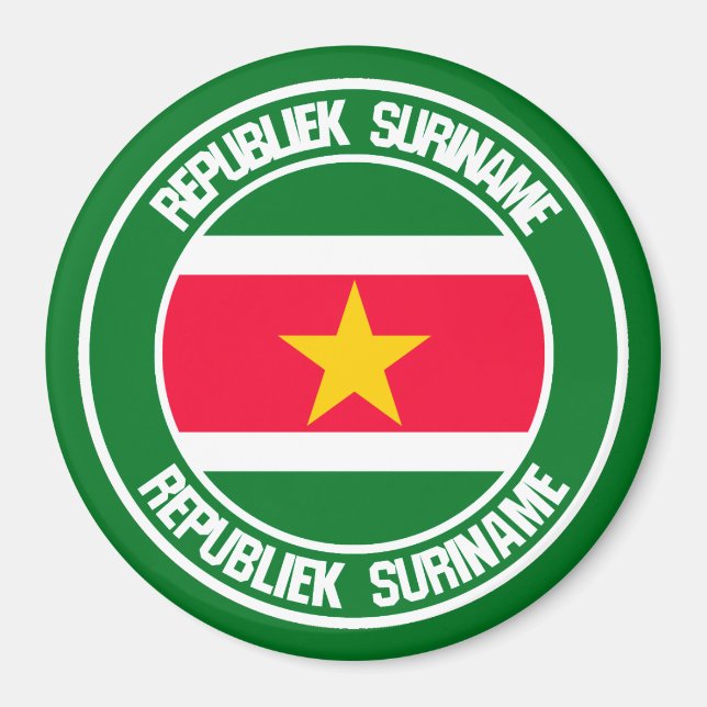 Suriname-RundEmblem Magnet (Vorne)