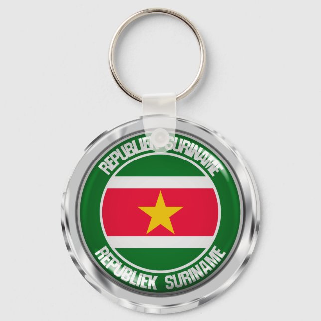 Suriname-RundEmblem Schlüsselanhänger (Vorderseite)