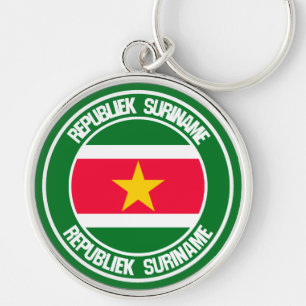 Suriname-RundEmblem Schlüsselanhänger