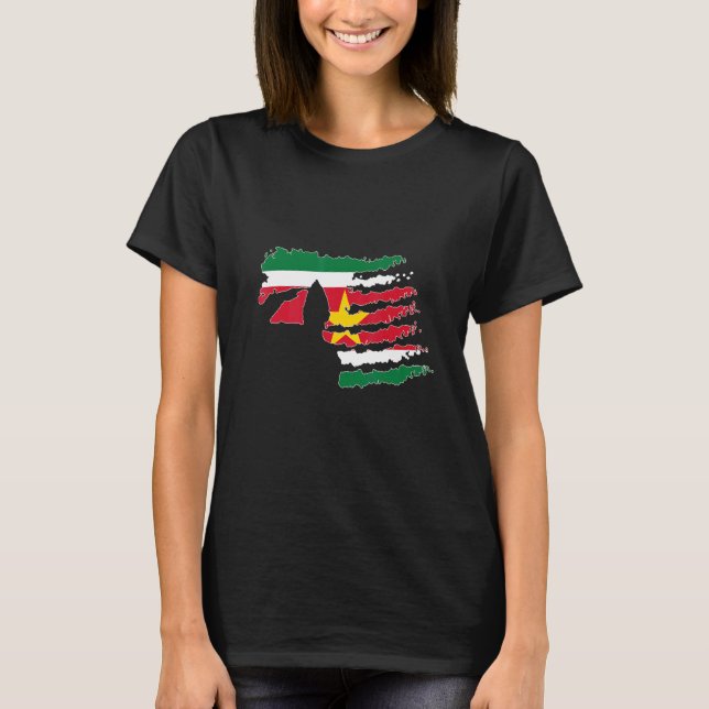 Suriname Soldier Salute Veteran Patriot T-Shirt (Vorderseite)