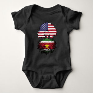 Suriname Surinamese American USA Tree Roots Flag Baby Strampler