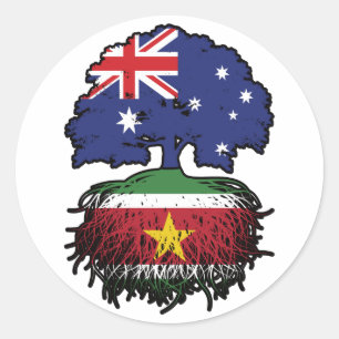 Suriname Surinamese Australian Australia Tree Root Runder Aufkleber