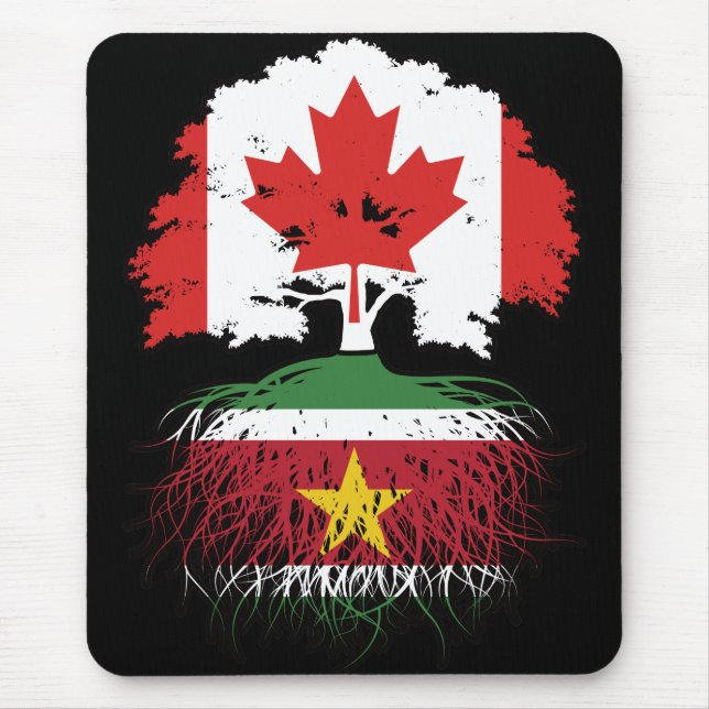 Suriname Surinamese Kanadier Kanada Baumwurzeln Mousepad (Vorne)