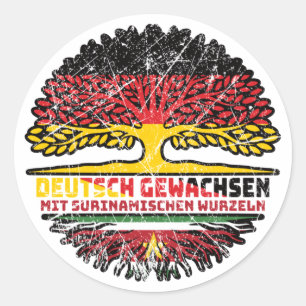 Suriname Surinamisch Deutsch Deutschland Baum Runder Aufkleber