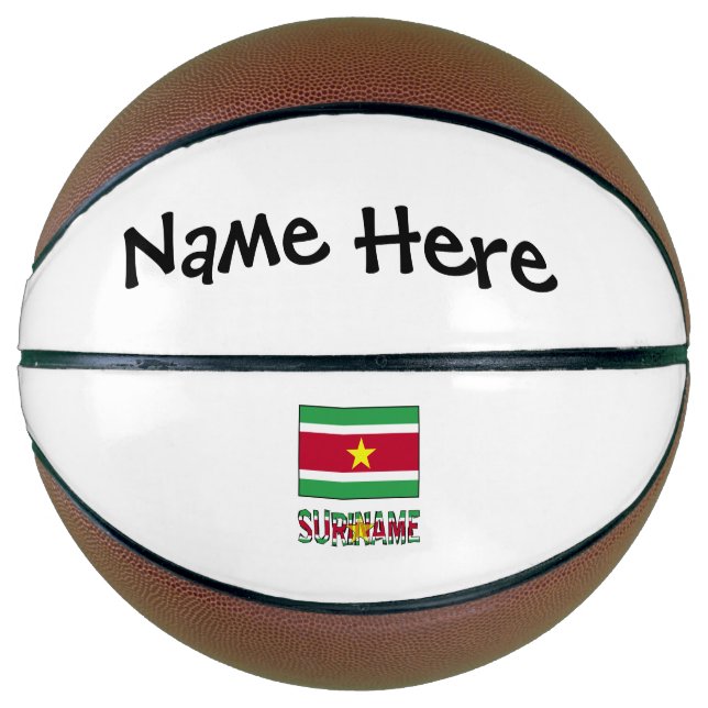 Suriname und Surinamische Flagge Personalisiert Basketball (Vorderseite)