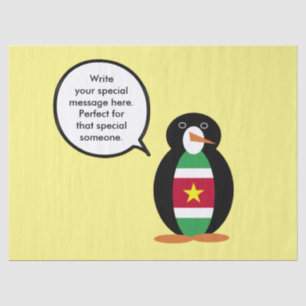Surinamese Flagge Sprechende Frau Penguin Personal Seidenpapier