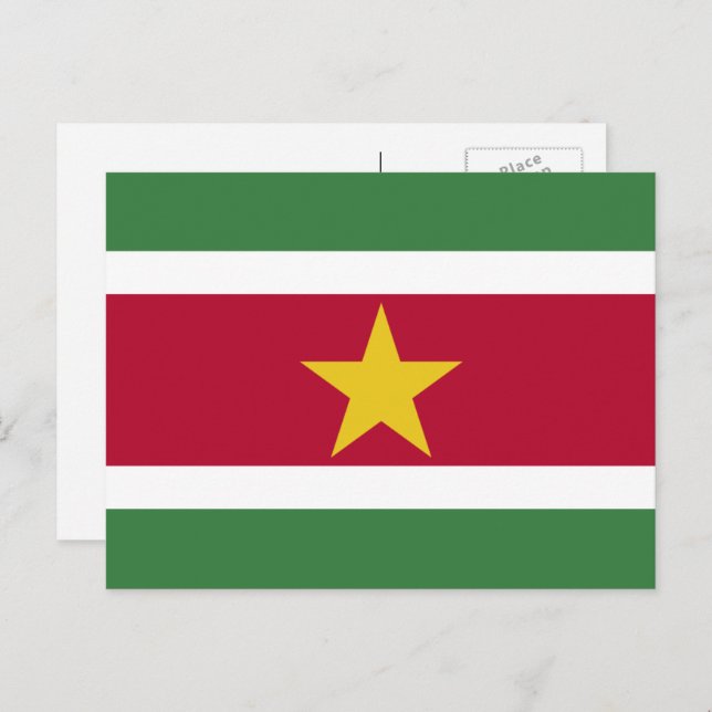 Surinamische Flagge, Flagge von Suriname Postkarte (Vorne/Hinten)