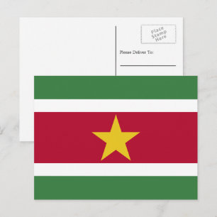 Surinamische Flagge, Flagge von Suriname Postkarte