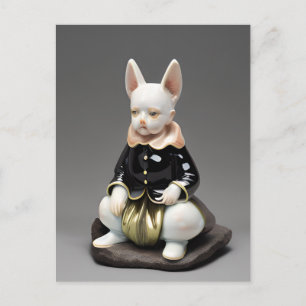 Surly Rabbit Porcelain Figurine Postkarte