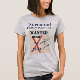 [Surname] Family Research (Wanted Poster) T-Shirt