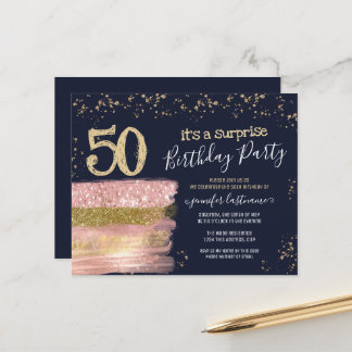 Surpris 50. Geburtstagsparty Glitzer Cake