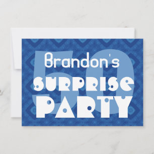 SURPRISE 50. Geburtstagsparty Blue Diamond G4 Einladung