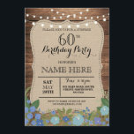 SURPRISE 60. und jedes Alter Geburtstagsparty Holz Einladung<br><div class="desc">Rustikales Vintages Holzdesign. Perfekt für jedes Alter Geburtstag. Ändern Sie einfach den Text,  um Ihr Party . Rückdruck im Lieferumfang enthalten.</div>