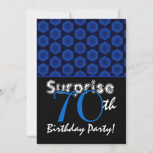 SURPRISE 70. Geburtstag Royal Blue Stars W1448 Einladung