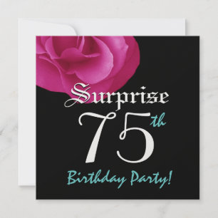 SURPRISE 75. Geburtstagsparty Hell Rosa Rose Einladung