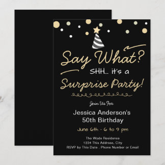Surprise Birthday Party Any Age Minimal Confetti Einladung