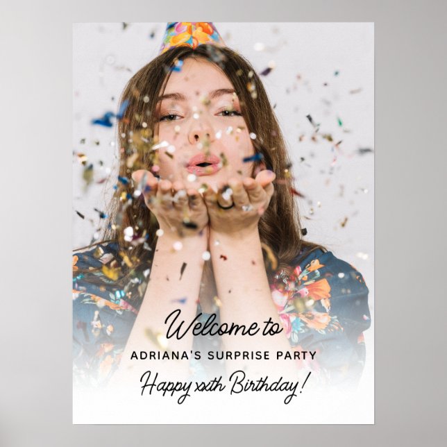 Surprise Birthday Party Photo Fun Welcome  Poster (Vorne)