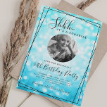 SURPRISE Photo 50th Birthday Turquoise Bokeh Einladung<br><div class="desc">An elegant "50th Birthday" party invitation design with personalized photo,  modern typography and a bokeh lights background.</div>