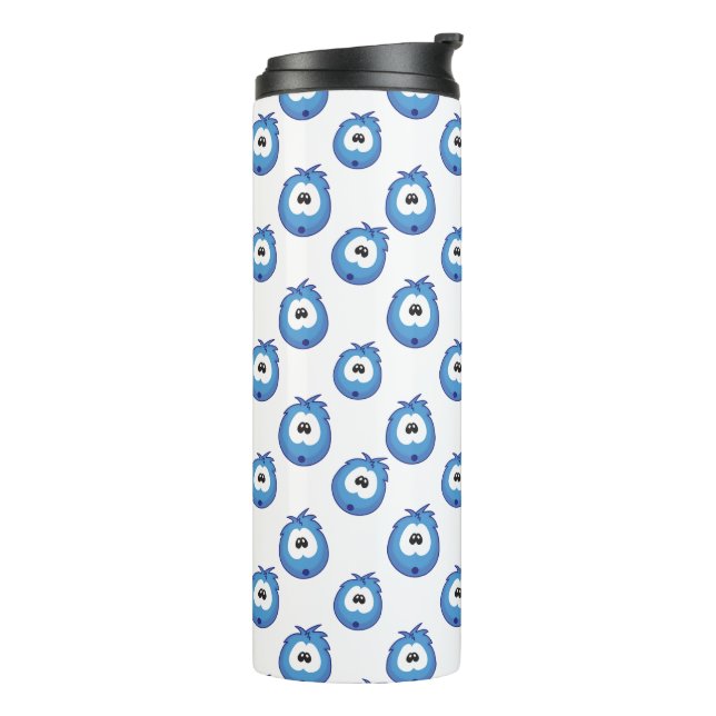 Surprised Blue Sneezie Patterned Thermosbecher (Nach links gedreht)