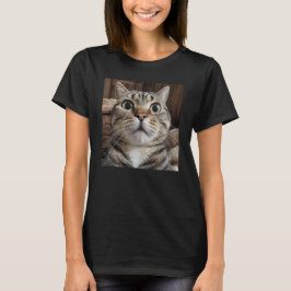 Surprised Cat Face, Cat Photo T-Shirt