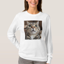 Surprised Cat Face, Cat Photo T-Shirt