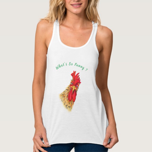 Surprised Curious Rooster Playful Tank Top (Vorderseite)