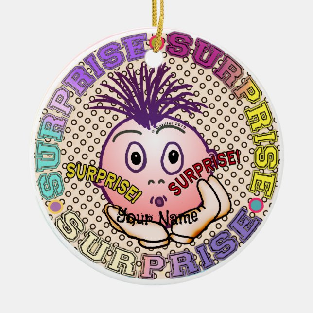 Surprised Face  Keramik Ornament (Vorne)